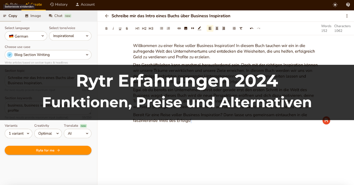 You are currently viewing Rytr Erfahrungen 2024: Funktionen, Preise und kostenlose Alternativen